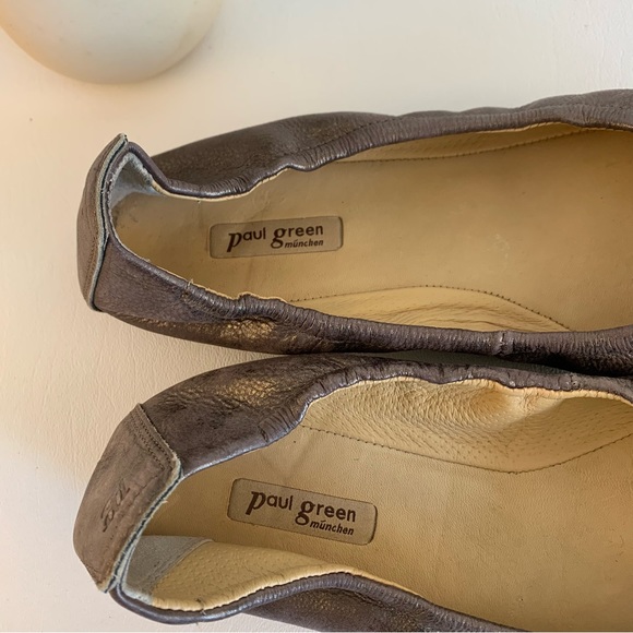 Paul Green Tan Gold Ballet Flats - Picture 6 of 7
